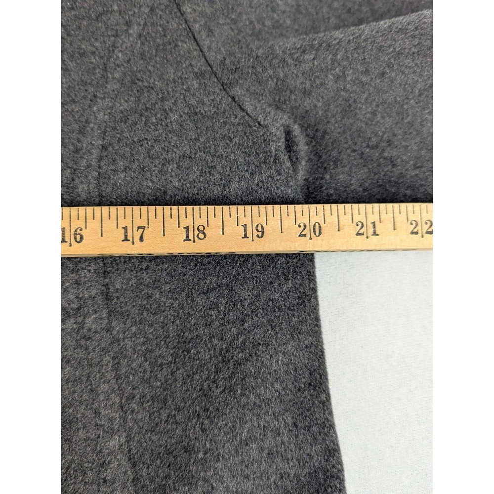 Albert Nipon Womens 10 Wool Fox Fur Trim Coat Charcoal Grey Longline 891697L - Picture 11 of 15